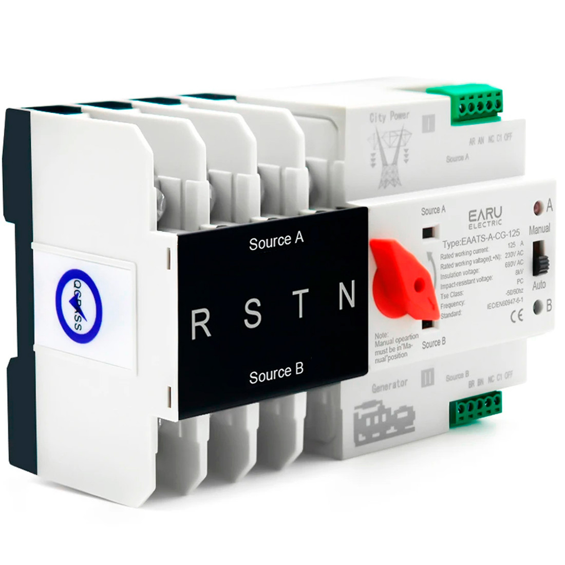 Chave Transferência Automática 125A 4 Polos 220V Rede Gerador Tetrapolar Chave Transferência Automática 125A 4 Polos 220V Rede Gerador Tetrapolar