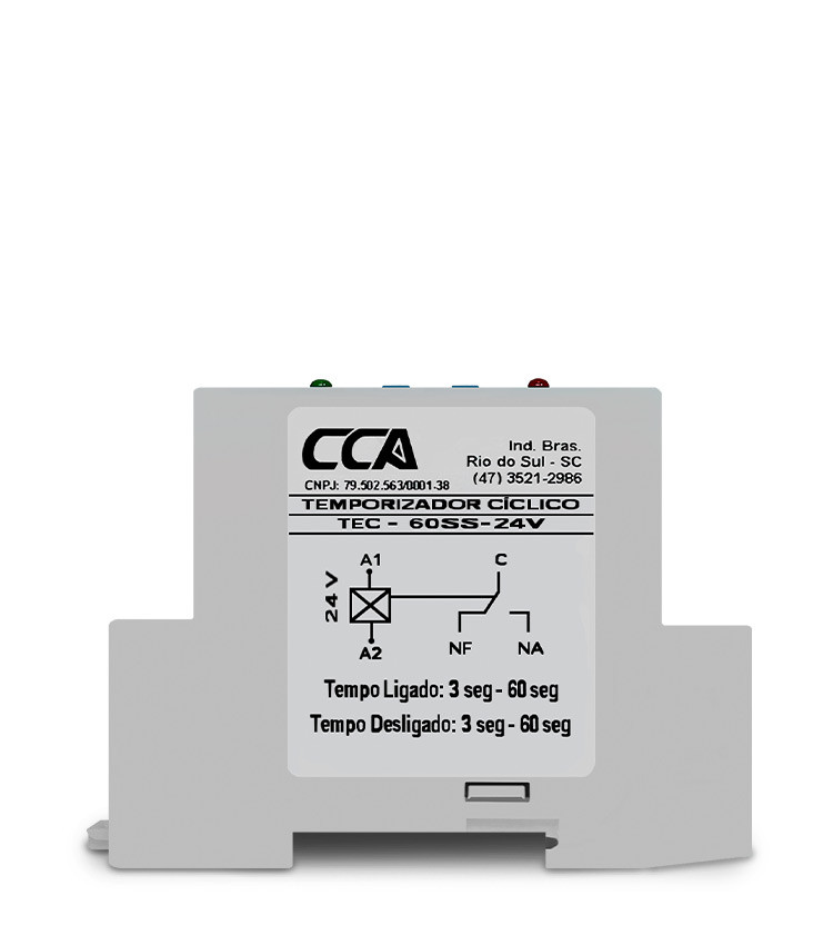 Temporizador Cíclico Liga 0-60 Seg. X Desliga 0-60 Seg. - 24V