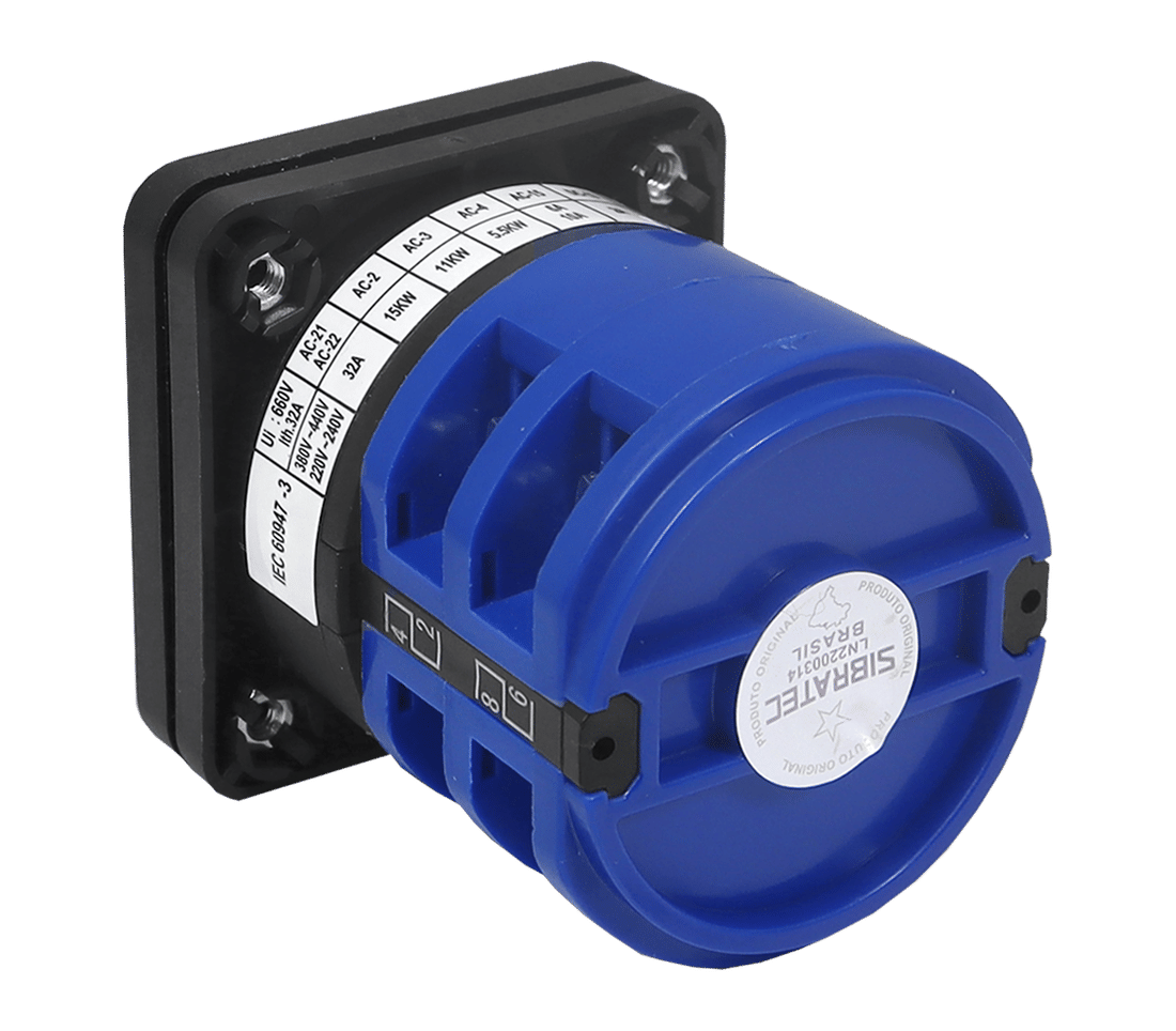 Chave Liga / Desliga Rotativa 32A 4 Polos para Porta de Painel - LW28-32A