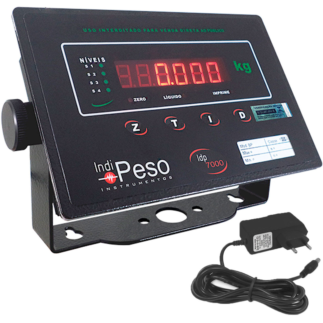 Indicador de Peso Aprovado INMETRO Aço Carbono 175x115mm - sem Saídas IDP7000-UNO