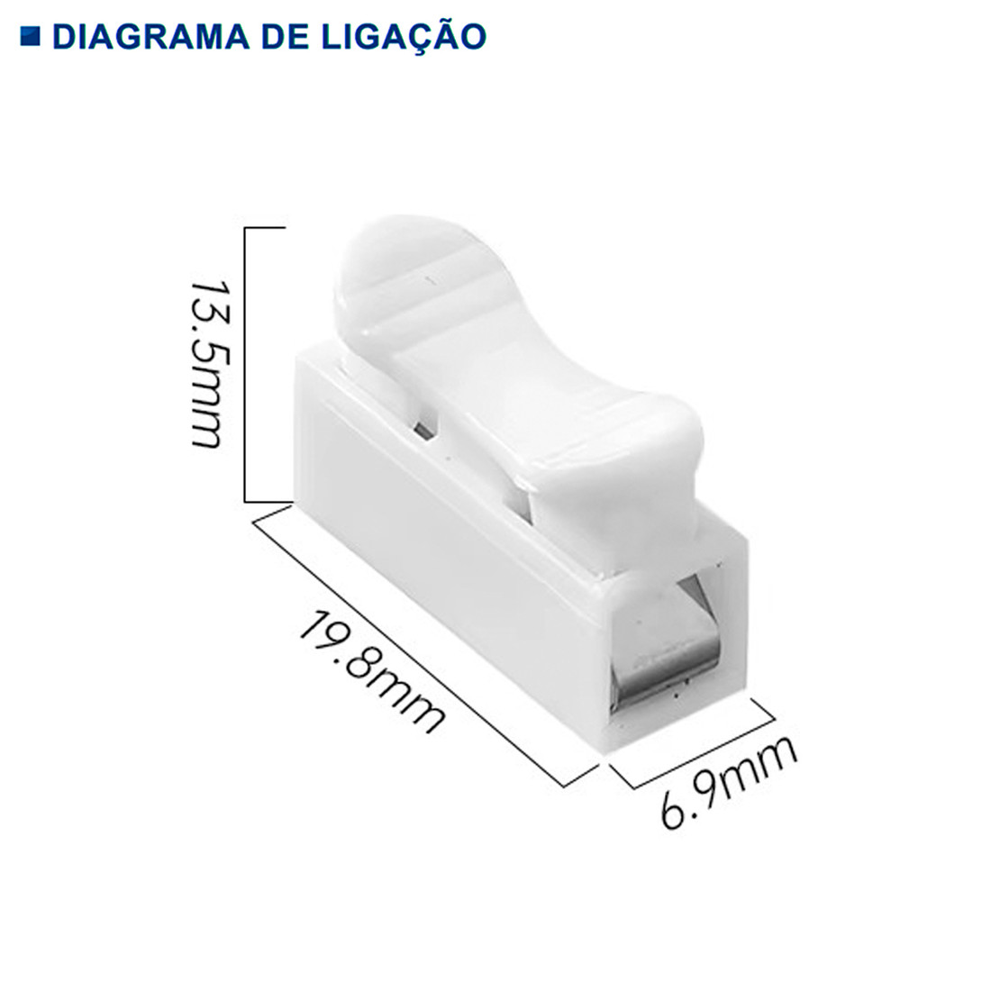 Kit 100 Conector Rápido Emenda 1 Vias Inline Cabo até 2,5mm² Corrente Máx. 10a - CH-1 Kit 100 Conector Rápido Emenda 1 Vias Inline Cabo até 2,5mm² Corrente Máx. 10a - CH-1