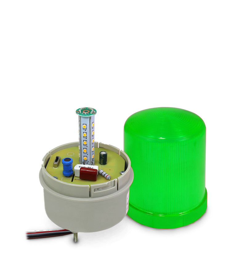 Sinalizador Giratório Giroflex Verde com Buzzer 12V 24V 110V 220V (AC/DC) - LTE1101