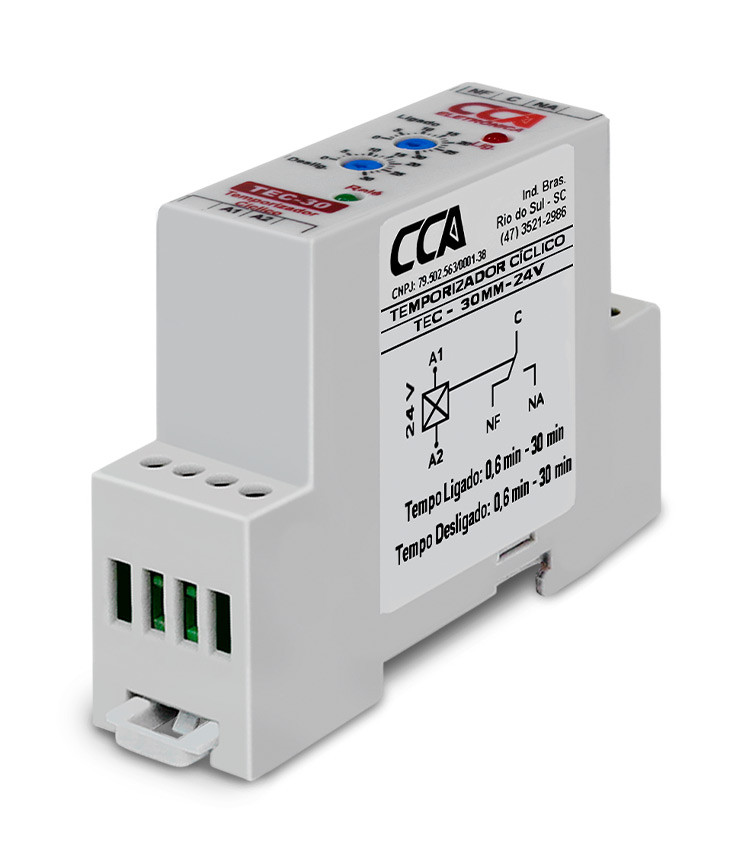 Temporizador Cíclico Liga 0-30 Min. X Desliga 0-30 Min. - 24V