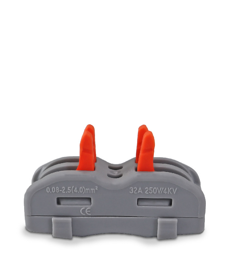 Conector de Emenda Rápida 2 Vias 2 Polos para Cabo até 4mm² Corrente máx. 32A - KV212 Conector de Emenda Rápida 2 Vias 2 Polos para Cabo até 4mm² Corrente máx. 32A - KV212