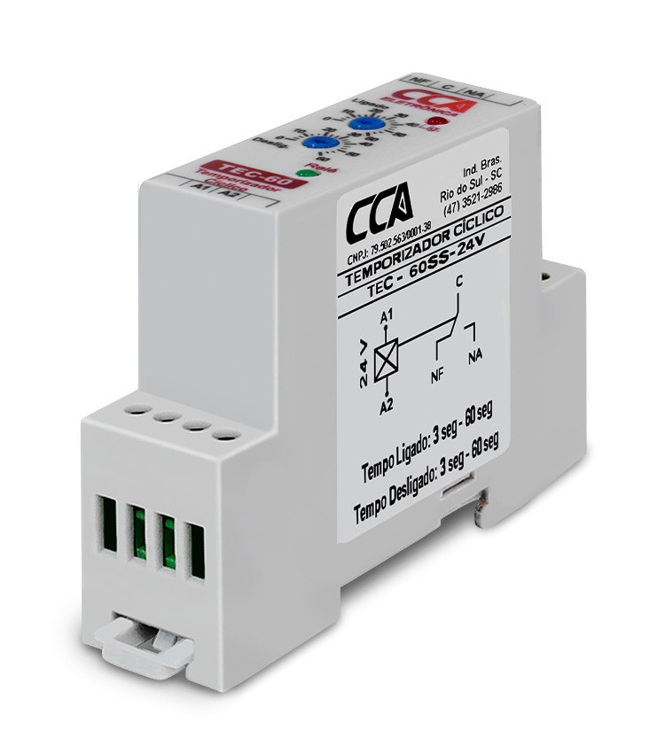 Temporizador Cíclico Liga 0-60 Seg. X Desliga 0-60 Seg. - 24V
