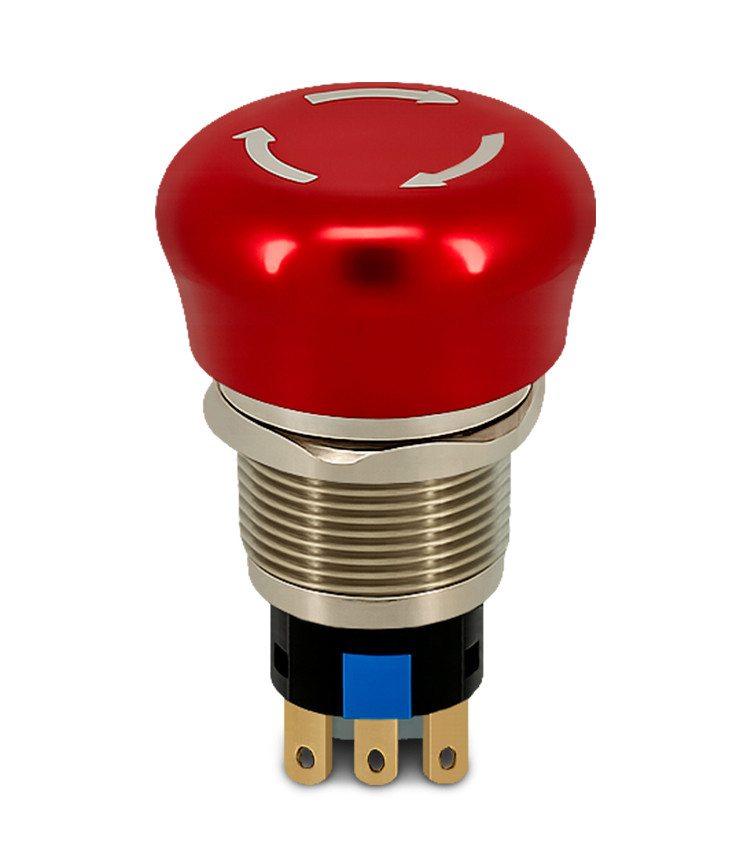 Botão De Emergência Antivandalismo 1 Contato Reversível Metálico 19mm Vermelho - RN19C-M11 Botão De Emergência Antivandalismo 1 Contato Reversível Metálico 19mm Vermelho - RN19C-M11