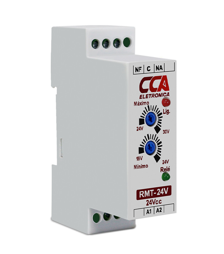 Relé Protetor Monitor Tensão 24Vdc Ajuste Mínimo 18V~24V Máximo 24V~30V - RMT Relé Protetor Monitor Tensão 24Vdc Ajuste Mínimo 18V~24V Máximo 24V~30V - RMT