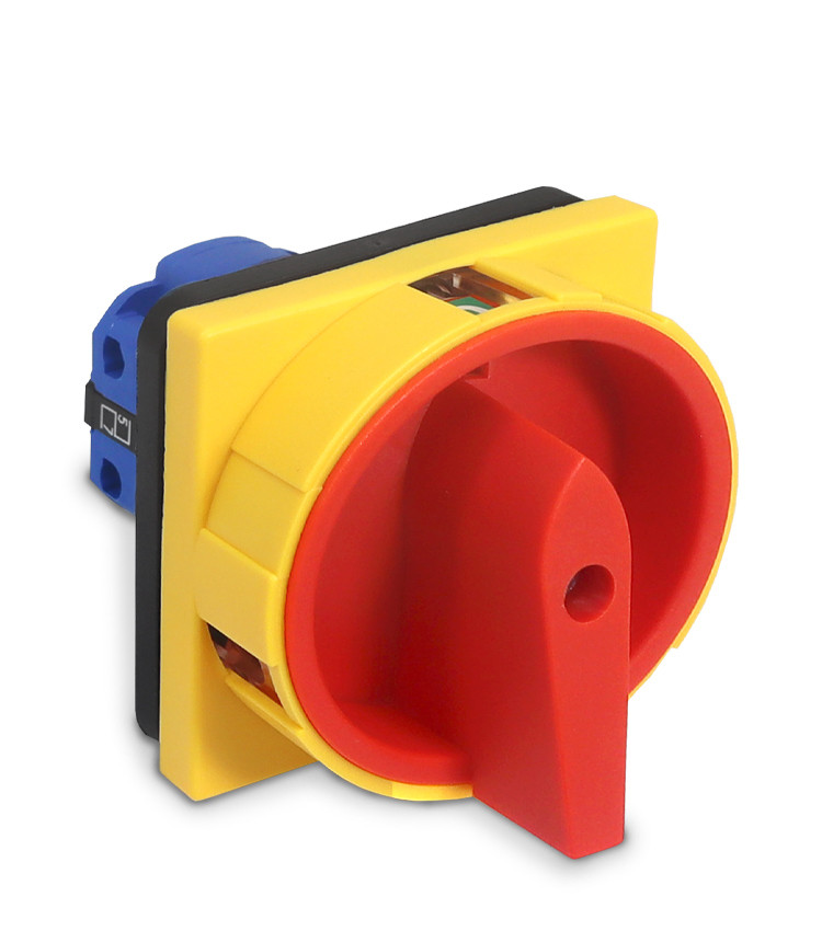 Chave Liga Desliga Rotativa 20A 4 Polos para Porta de Painel Vermelha / Amarela - LW28GS-20A Chave Liga Desliga Rotativa 20A 4 Polos para Porta de Painel Vermelha / Amarela - LW28GS-20A