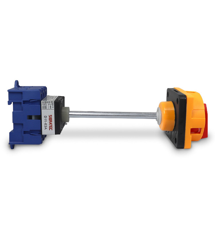 Chave Liga Desliga Rotativa 63A 3 Polos com Haste para Porta de Painel - D11-63A Chave Liga Desliga Rotativa 63A 3 Polos com Haste para Porta de Painel - D11-63A