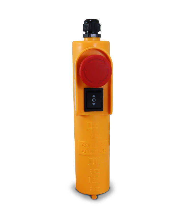 Botoeira Comando para Talha Chave 3 Posições + Emergência + Capacitor Botoeira Comando para Talha Chave 3 Posições + Emergência + Capacitor