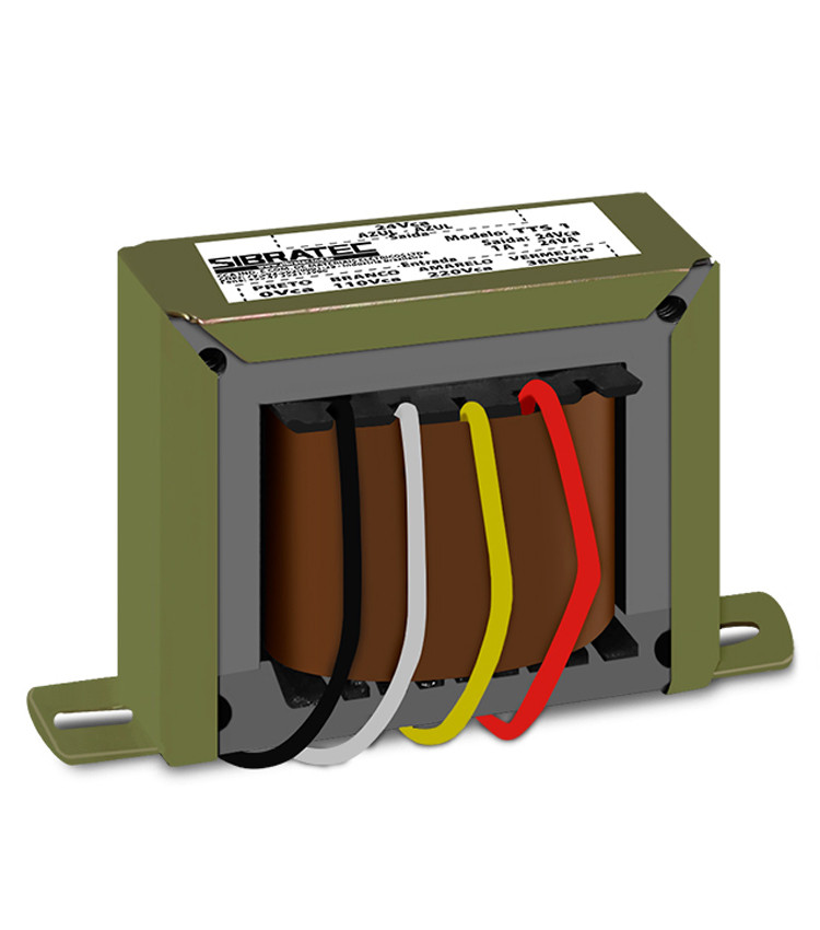 Transformador de Tensão110V 220V 380V para 24V 1A 24VA para Comando - NR12 Transformador de Tensão110V 220V 380V para 24V 1A 24VA para Comando - NR12