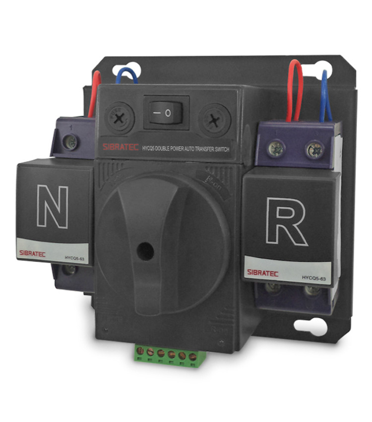 Chave de Transferência Automática 63A 2 Polos 220V Rede Gerador - HYCQ5M Chave de Transferência Automática 63A 2 Polos 220V Rede Gerador - HYCQ5M
