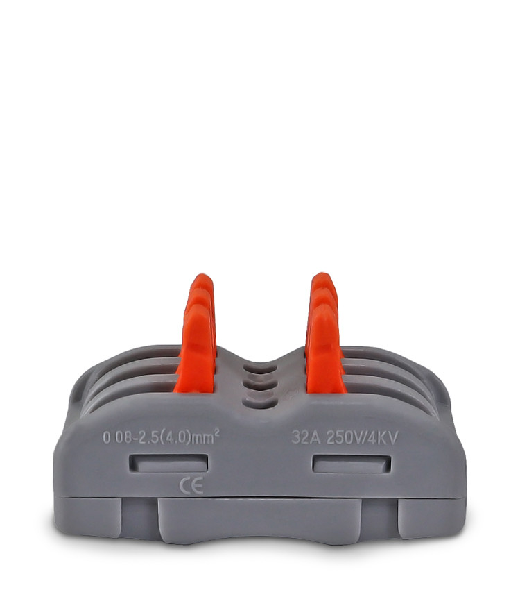 Conector de Emenda Rápida 3 Vias 3 Polos para Cabo até 4mm² Corrente máx. 32A - KV212