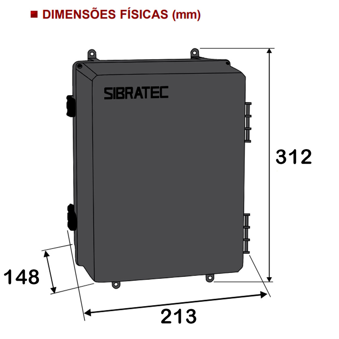 Quadro de Comando Caixa Plástica Preta M 28x18x14cm para Montagem de Materiais Elétricos - C281814