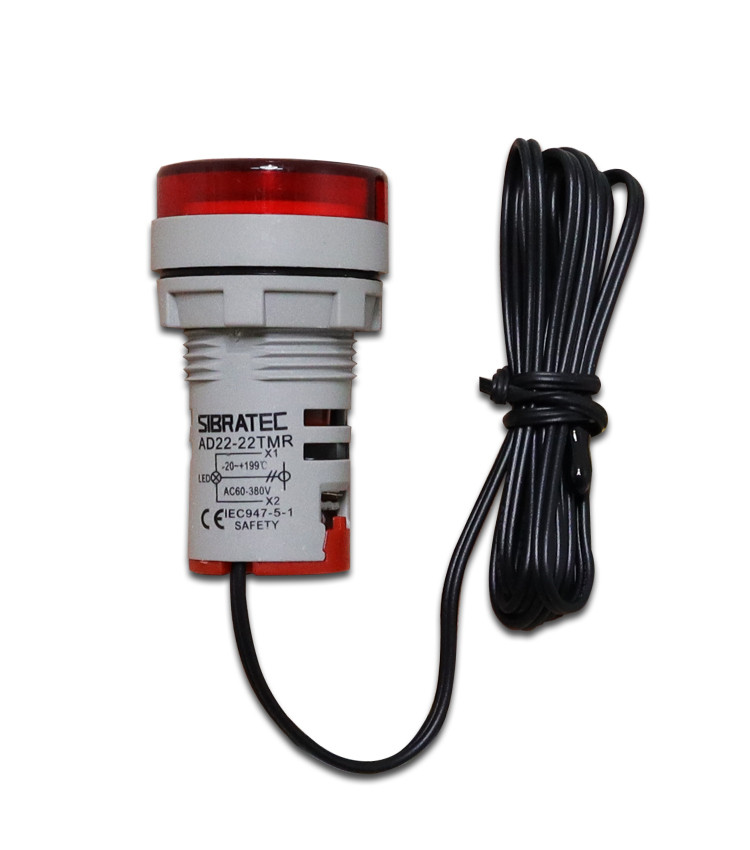 Medidor de Temperatura Digital -20 A 199°C Vermelho 22mm Bivolt 110V / 220V - AD22-22TMR