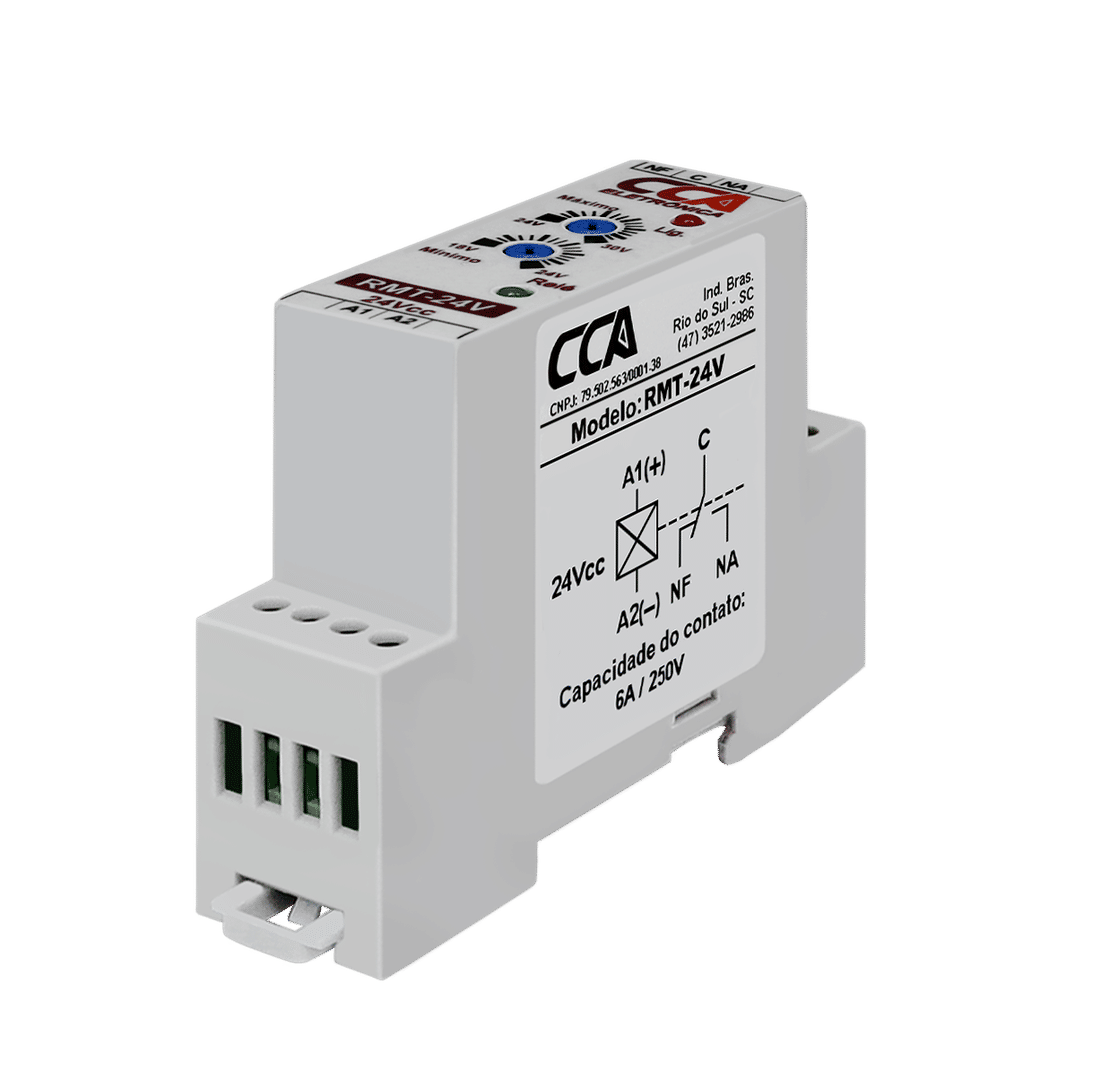 Relé Protetor Monitor Tensão 24Vdc Ajuste Mínimo 18V~24V Máximo 24V~30V - RMT Relé Protetor Monitor Tensão 24Vdc Ajuste Mínimo 18V~24V Máximo 24V~30V - RMT