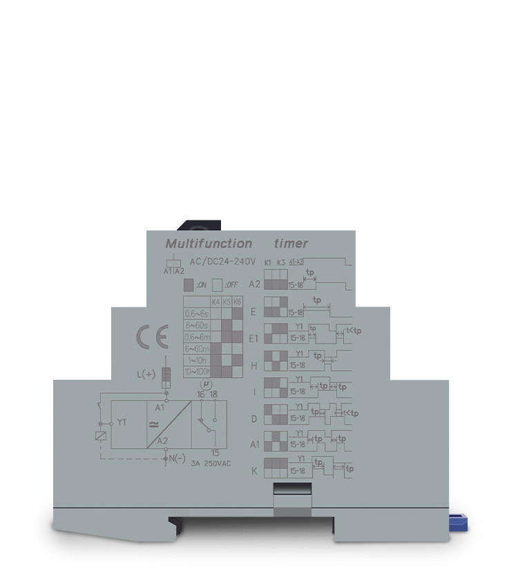 Rele Temporizador Multifunção (ON-DELAY / OFF-DELAY) Alimentação 24-240Vac/Vcd - DHC-19M