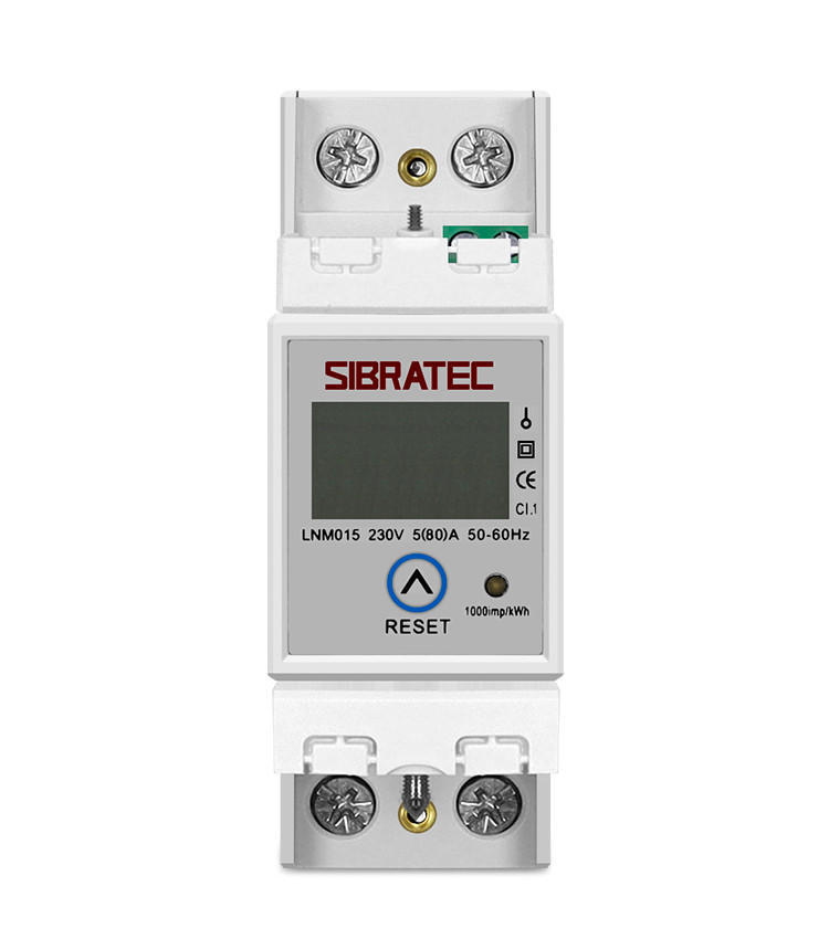 Medidor de Energia kWh Monofásico Medição Direta até 80A com Botão de Reset - LNM015 Medidor de Energia kWh Monofásico Medição Direta até 80A com Botão de Reset - LNM015