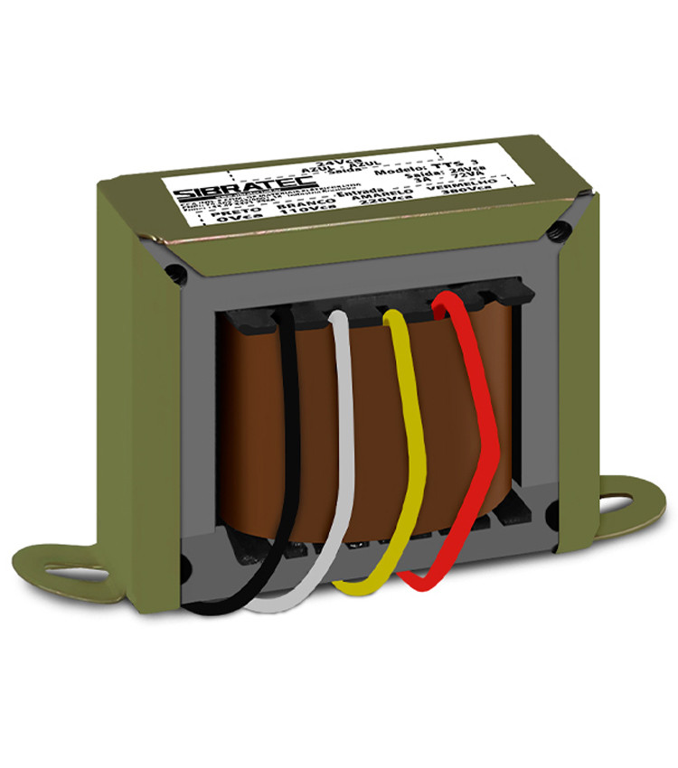 Transformador de Tensão 110V 220V 380V para 24V 3A 72VA para Comando - NR12 Transformador de Tensão 110V 220V 380V para 24V 3A 72VA para Comando - NR12