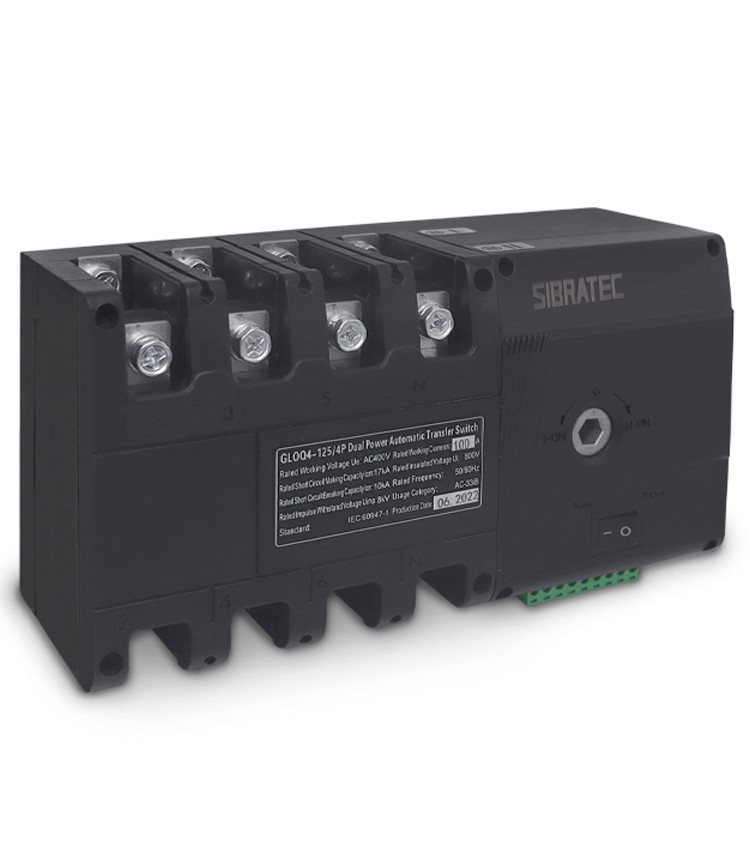 Chave de Transferência Automática 100A 4 Polos 220V Rede Gerador sem Carga - GLOQ4-100/4P