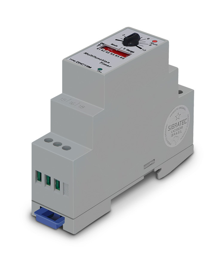 Rele Temporizador Multifunção (ON-DELAY / OFF-DELAY) Alimentação 24-240Vac/Vcd - DHC-19M