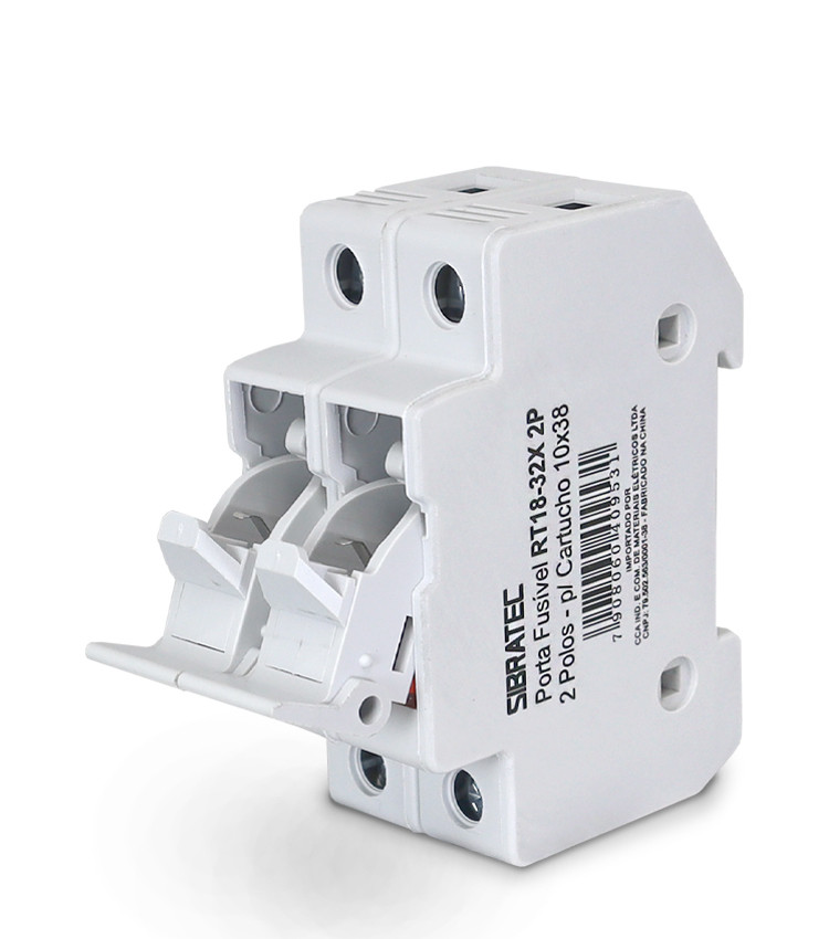 Porta Fusível Cartucho 2 Polos até 32A RO15 10x38mm 690V com LED Indicador - RT18-32