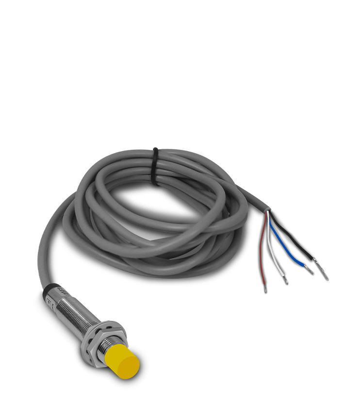 Sensor Indutivo não Faceado 12mm PNP-NA+NF 6-36V Range 4mm com 4 Fios - LM12-3004PC Sensor Indutivo não Faceado 12mm PNP-NA+NF 6-36V Range 4mm com 4 Fios - LM12-3004PC