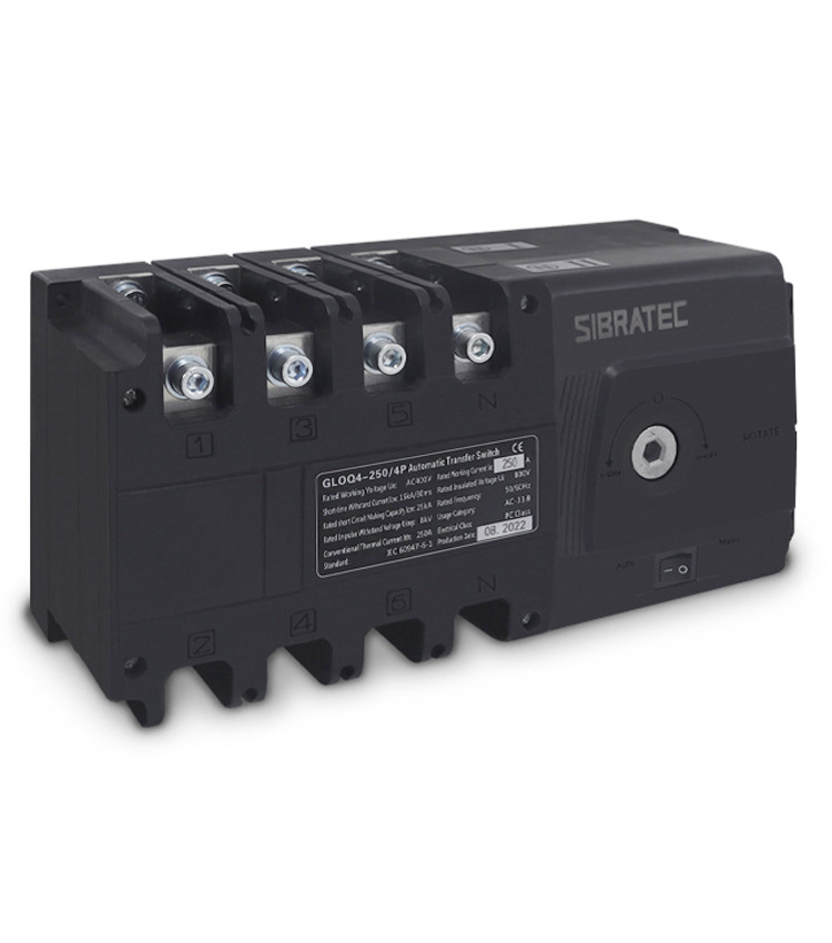Chave de Transferência Automática 250A 4 Polos Rede Gerador sem Carga - GLOQ4-250/4P Chave de Transferência Automática 250A 4 Polos Rede Gerador sem Carga - GLOQ4-250/4P