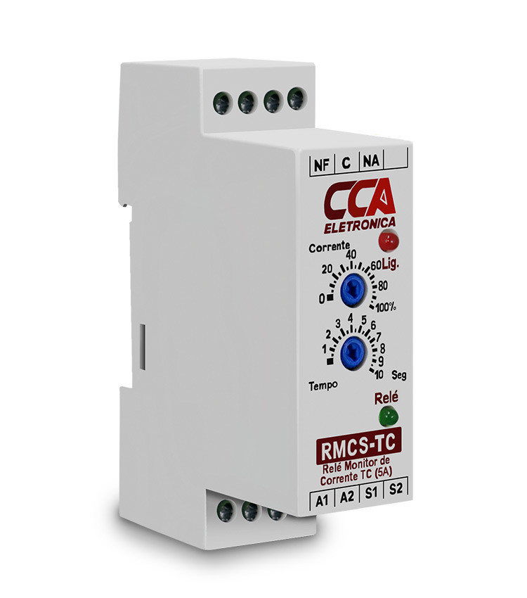 Relé Monitor de Corrente 220V com Entrada para TC /5A Ajustável - RMCS Relé Monitor de Corrente 220V com Entrada para TC /5A Ajustável - RMCS