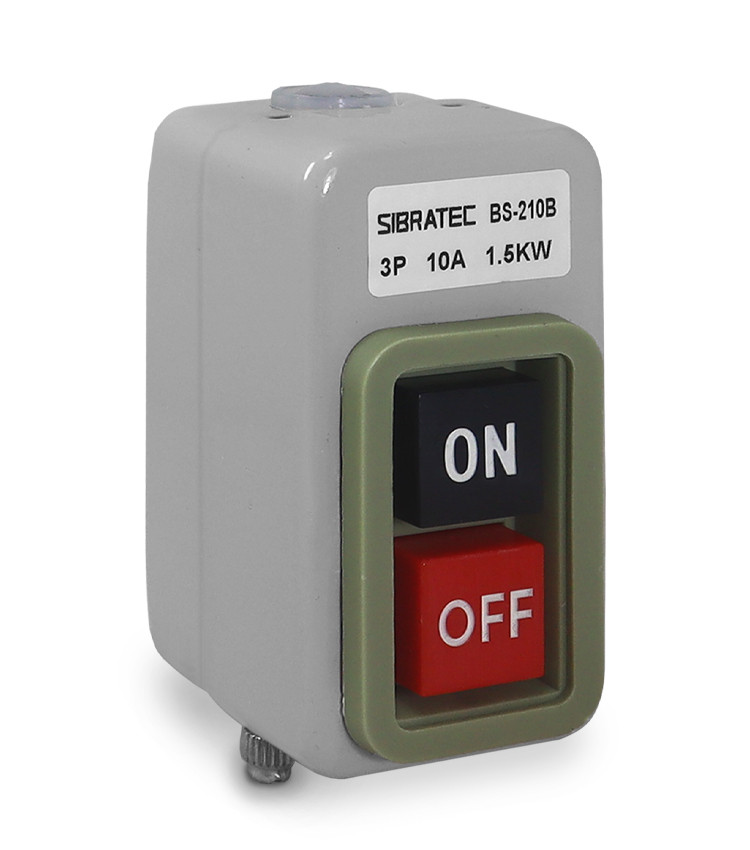 Botoeira Dupla Liga Desliga 10A Chave Trifásica para Motor Até 5cv - BS210B Botoeira Dupla Liga Desliga 10A Chave Trifásica para Motor Até 5cv - BS210B