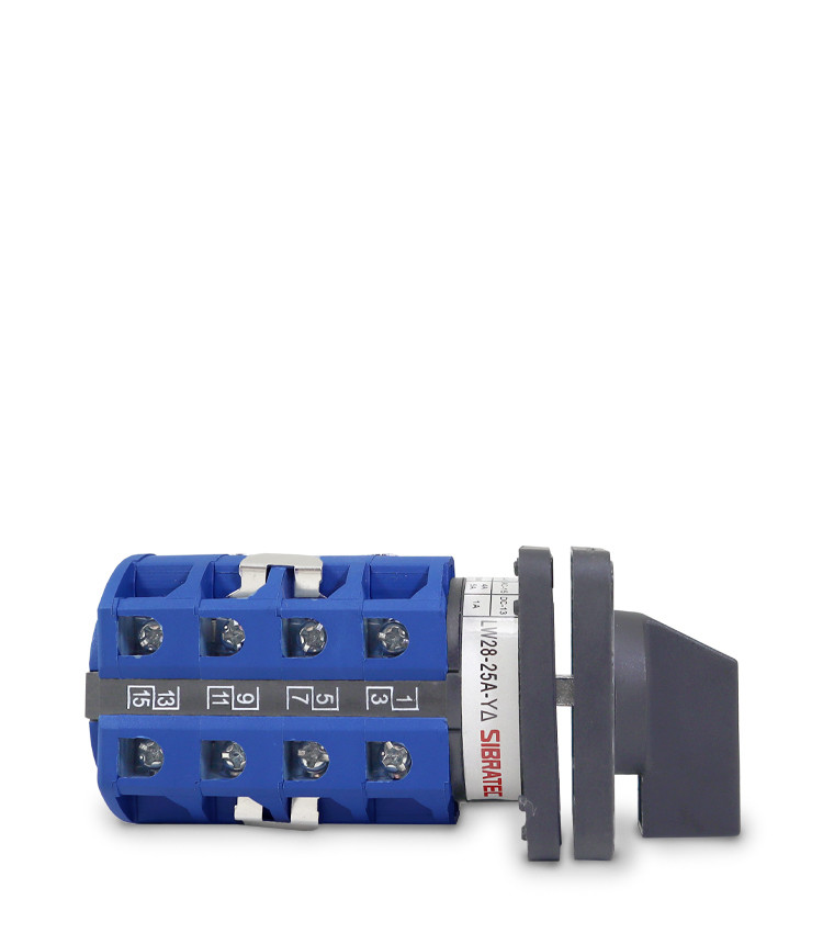 Chave Rotativa Manual Estrela Triangulo 3 Polos 25a para Porta De Painel - LW28-25A-YD Chave Rotativa Manual Estrela Triangulo 3 Polos 25a para Porta De Painel - LW28-25A-YD