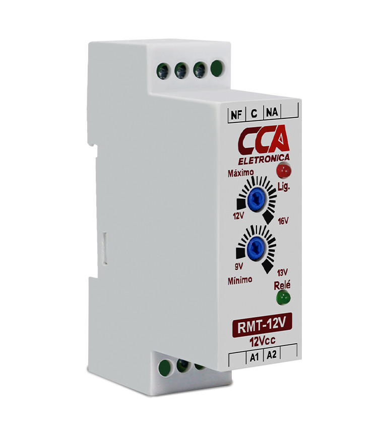 Relé Protetor Monitor Tensão 12Vdc Ajuste Mínimo 9V~13V Máximo 12V~16V - RMT Relé Protetor Monitor Tensão 12Vdc Ajuste Mínimo 9V~13V Máximo 12V~16V - RMT