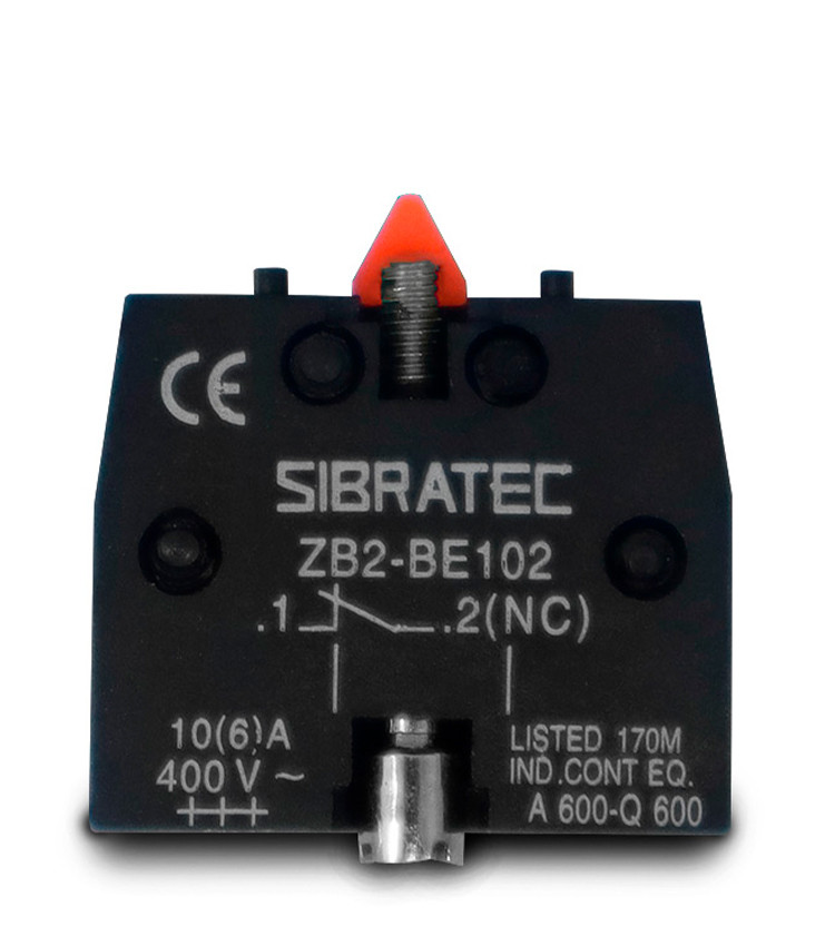 Bloco de Contato com 1NF Vermelho para Botões e Seletoras - ZB2-BE102 Bloco de Contato com 1NF Vermelho para Botões e Seletoras - ZB2-BE102