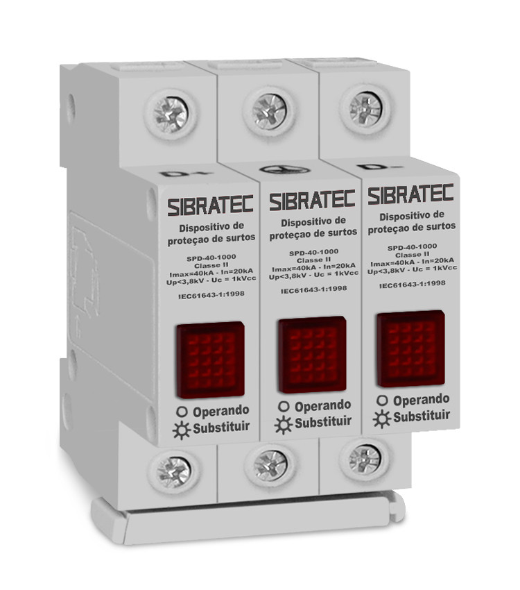 DPS CC Dispositivo Protetor de Surto Solar 3 Polos 20/40kA 1000Vdc - SPD-40-1000 DPS CC Dispositivo Protetor de Surto Solar 3 Polos 20/40kA 1000Vdc - SPD-40-1000