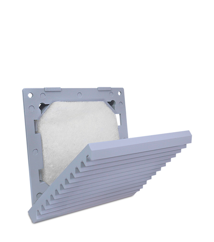 Veneziana com Filtro para Ventilador 80x80mm cor Bege