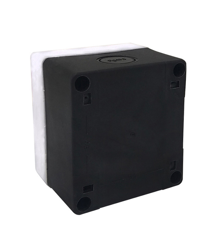 Caixa Plástica Botoeira com 1 Furo 22mm Branco e Preto