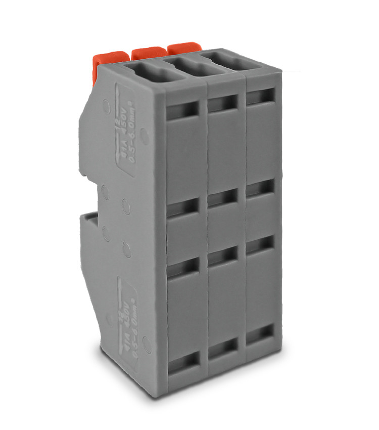 Conector de Emenda Rápida 3 Vias 3 Polos para Cabo até 6mm² Corrente máx. 41A - KV226 Conector de Emenda Rápida 3 Vias 3 Polos para Cabo até 6mm² Corrente máx. 41A - KV226