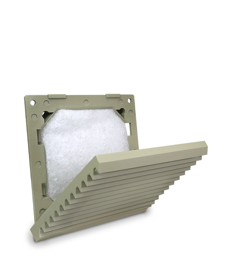 Veneziana com Filtro para Ventilador 80x80mm cor Bege Veneziana com Filtro para Ventilador 80x80mm cor Bege