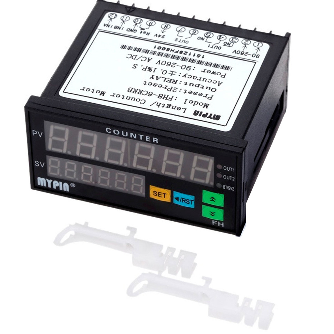 Contador Bidirecional para Encoder Rotativo 2 Saídas e 6 Dígitos 110/220V Conta Mede Distância Ângulo - FH8-6CRRB Contador Bidirecional para Encoder Rotativo 2 Saídas e 6 Dígitos 110/220V Conta Mede Distância Ângulo - FH8-6CRRB