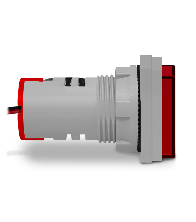 Multimedidor Digital Vermelho 22mm Tensão, Corrente e Frequência - AD22-22VAHS/R Multimedidor Digital Vermelho 22mm Tensão, Corrente e Frequência - AD22-22VAHS/R