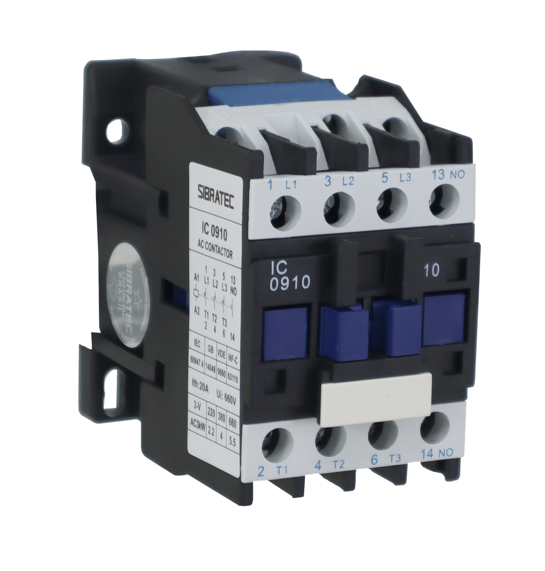 Contator Tripolar 12A Bobina 220V com Contato aux. 1NA Contator Tripolar 12A Bobina 220V com Contato aux. 1NA