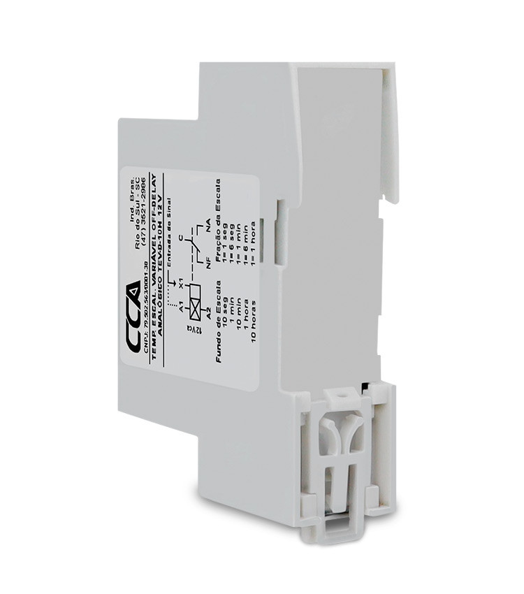 Temporizador Retardo Desenergização 12V Multiescala Ajustável 0,3s até 10h (OFF-DELAY) - TEV-D-10H Temporizador Retardo Desenergização 12V Multiescala Ajustável 0,3s até 10h (OFF-DELAY) - TEV-D-10H