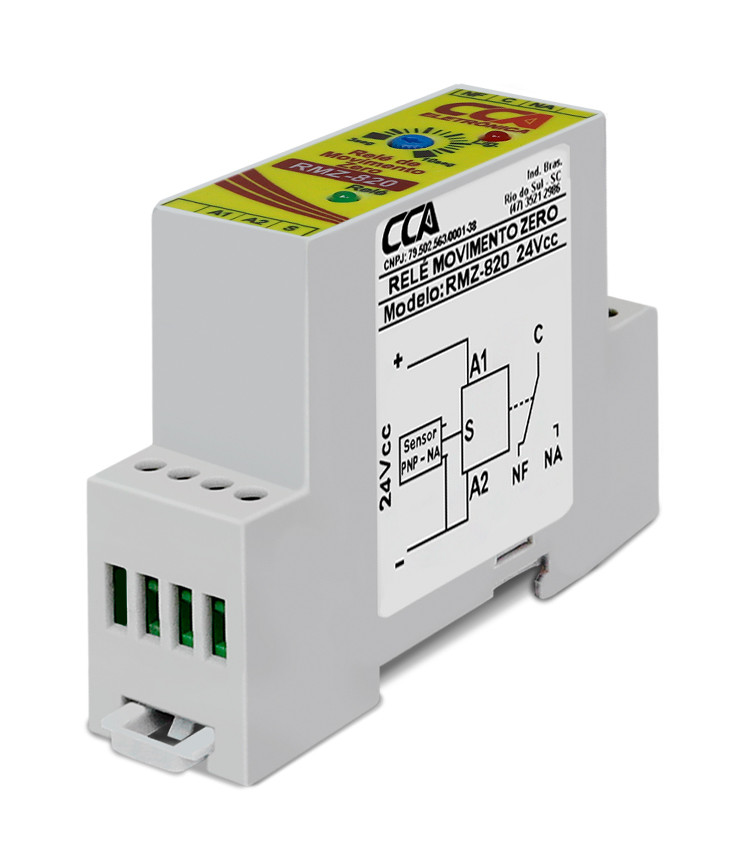 Rele de Segurança Monitoramento De Movimento Zero Motor Parado 24V - RMZ-820