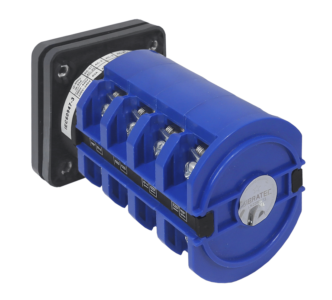 Chave de Transferência Rotativa 63A | 4 Polos | 3 Posições | Porta de Painel | Rede Gerador - LW28-63-4P