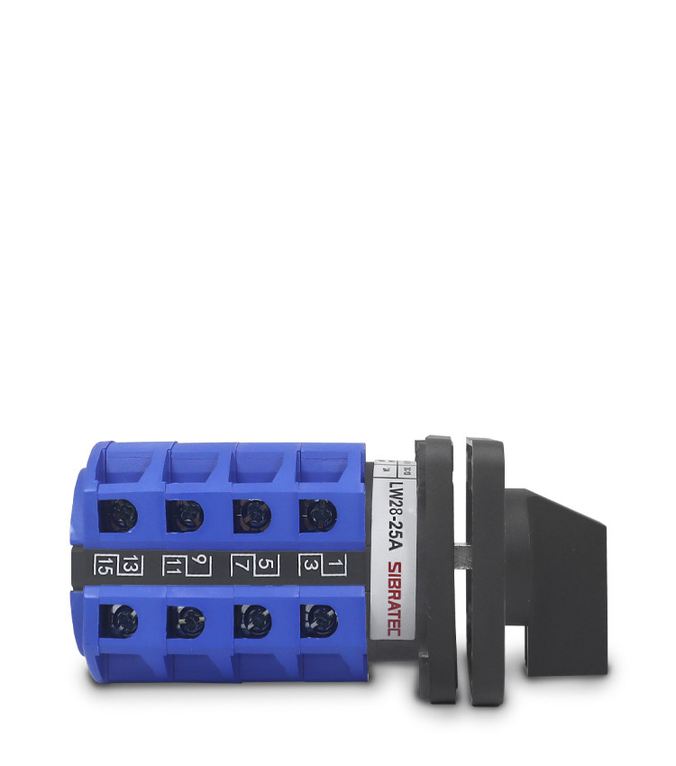 Chave de Transferência Rotativa 25A | 4 Polos | 3 Posições | Porta de Painel | Rede Gerador - LW28-25-4P Chave de Transferência Rotativa 25A | 4 Polos | 3 Posições | Porta de Painel | Rede Gerador - LW28-25-4P