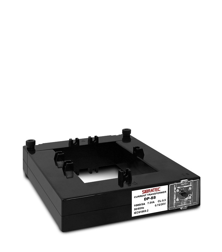 Transformador de Corrente (TC) Bipartido Relação de 1000/5A Abertura 80x80mm - DP88 Transformador de Corrente (TC) Bipartido Relação de 1000/5A Abertura 80x80mm - DP88