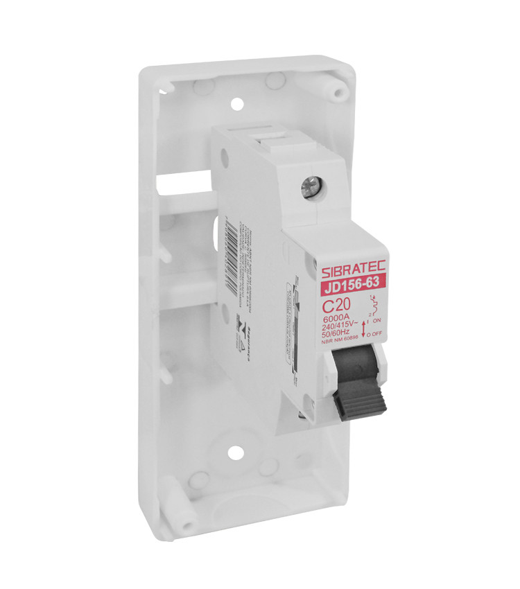 Caixa com Tomada de Sobrepor 2P+T 20A + Disjuntor Mono 20A - CSDM20-T20 Caixa com Tomada de Sobrepor 2P+T 20A + Disjuntor Mono 20A - CSDM20-T20