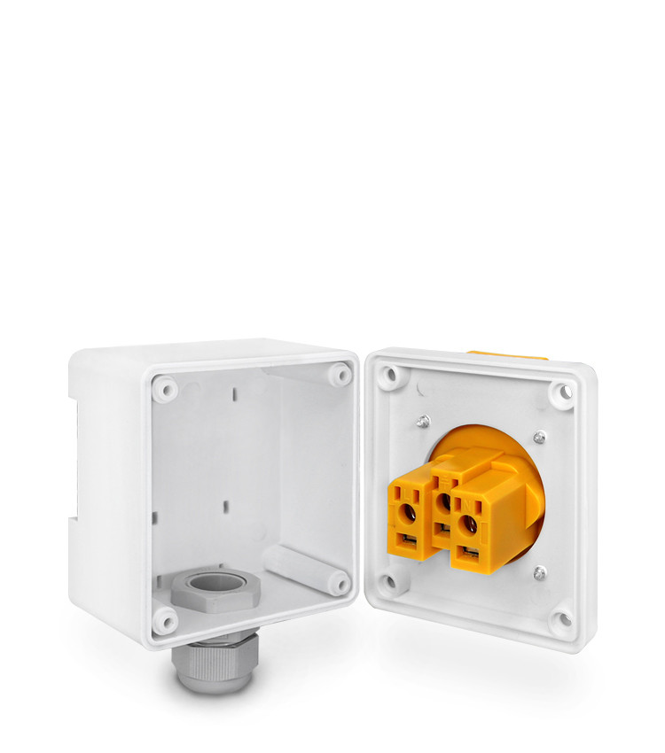 Tomada Amarela c/ Tampa e Caixa Branca 2p+t 10A e 20a Padrão Brasileiro Trilho Din