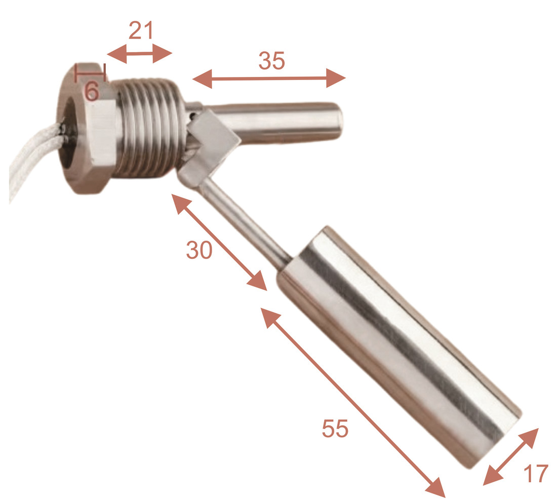 Chave Boia de Nível Aço Inox Rosca 1/2" Horizontal Cabo 30cm Chave Boia de Nível Aço Inox Rosca 1/2" Horizontal Cabo 30cm