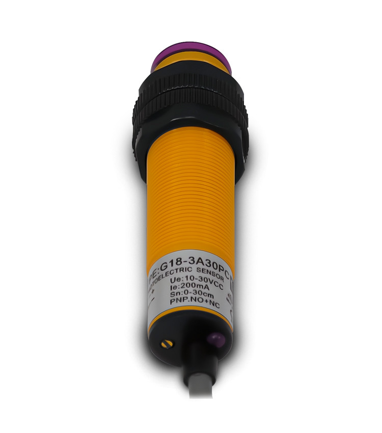 Sensor Fotoelétrico Difuso 18mm PNP-NA+NF 10-30V Range 0-30cm com 4 Fios - G18-3A30PC Sensor Fotoelétrico Difuso 18mm PNP-NA+NF 10-30V Range 0-30cm com 4 Fios - G18-3A30PC